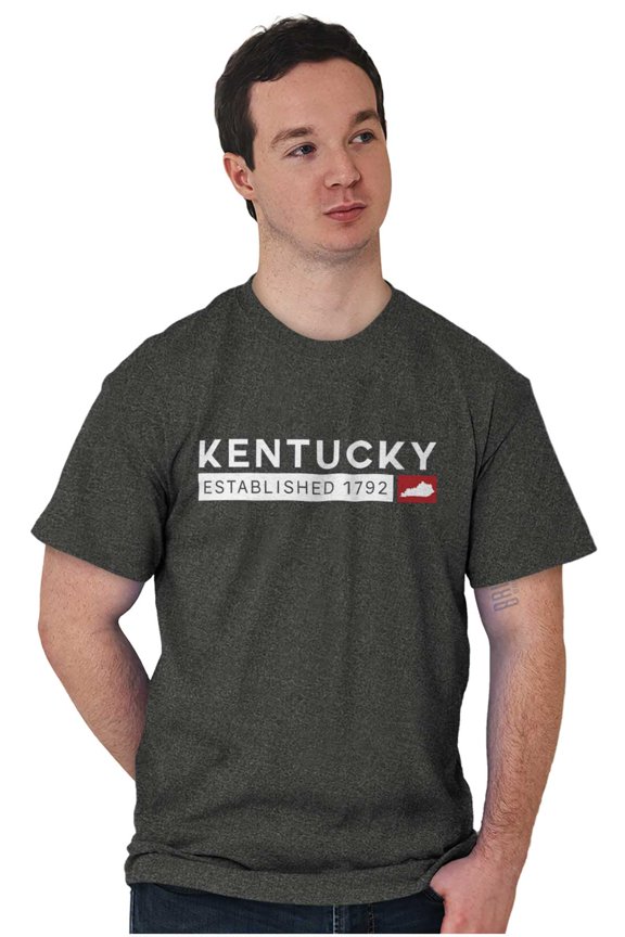 Kentucky Map State Shape Established Plus Size Crewneck Graphic Tee Shirt Brisco Brands 3X