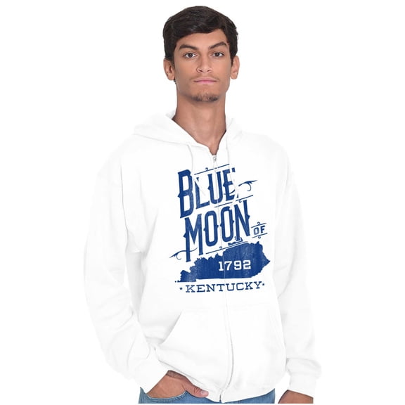 Kentucky Moon Retro State Shape Unisex Fleece Graphic Zip Up Hoodie Brisco Brands 2X