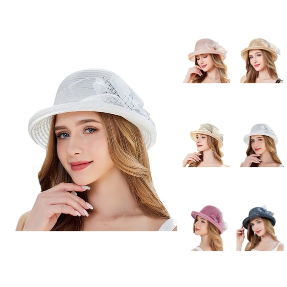 Kentucky Organza Derby Hat for Women Wide Brim Summer Sun Cap Bridal Wedding Tea Party Hat