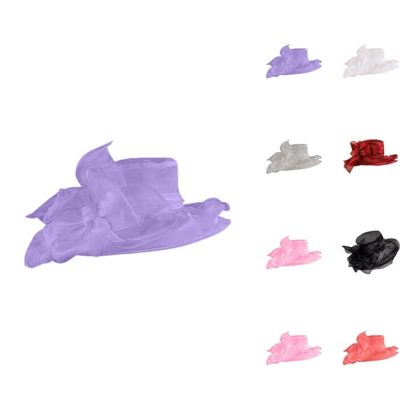 Kentucky Organza Wide Brim Sun Hat for Women Summer Derby Hats Fascinator Tea Party Bowknot Dress Hat