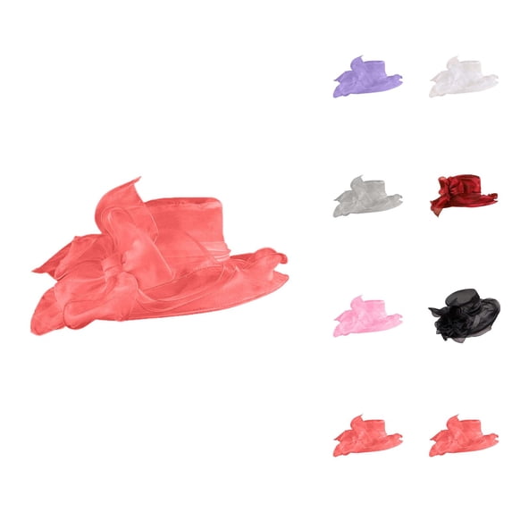 Kentucky Organza Wide Brim Sun Hat for Women Summer Derby Hats Fascinator Tea Party Bowknot Dress Hat