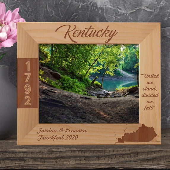 Kentucky Personalized Wooden Frame-10" x 8" Brown Horizontal