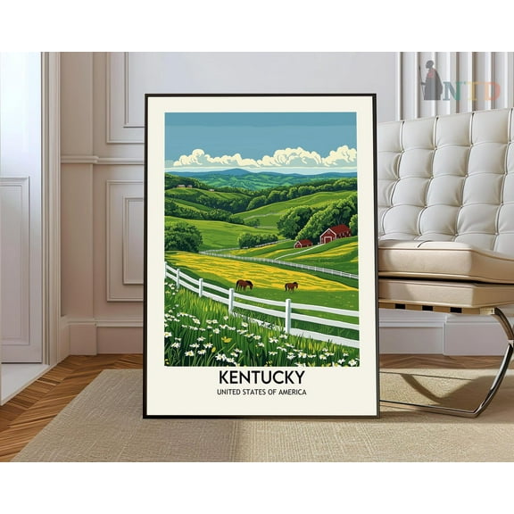 Kentucky Poster, Kentucky Print, Kentuckyunited States Photo, United States Poster, United States Print, Travel Poster Wall Art, Modern Wall Decor, 24x36 UNFRAMED