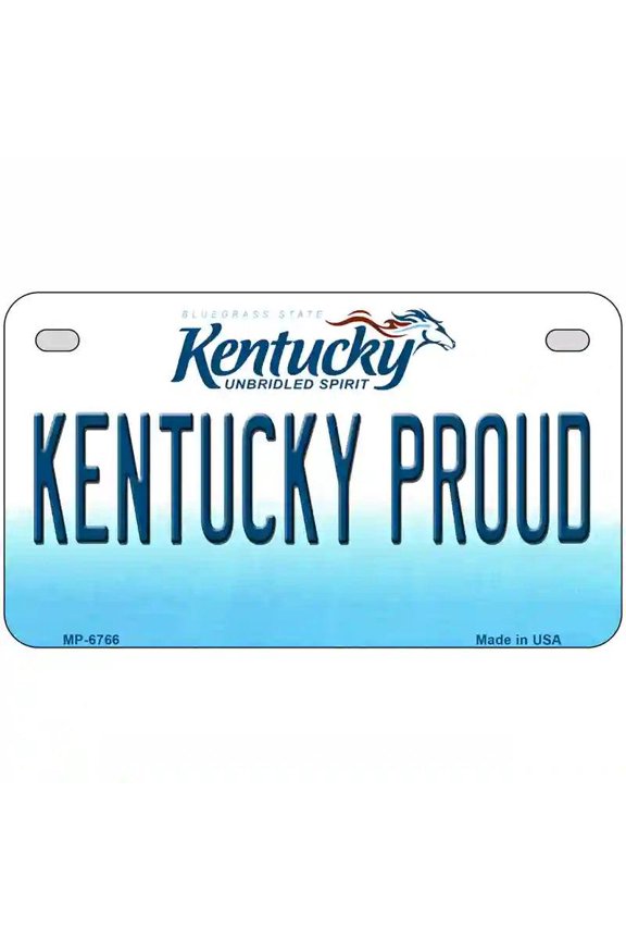 Kentucky Proud Novelty Metal License Plate 7" x 4" Motorcycle (MP)