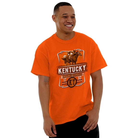 Kentucky Racing Horses Southern Pride Plus Size Crewneck Graphic Tee Shirt Brisco Brands 5X