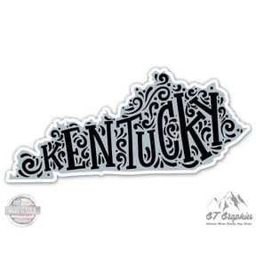 Kentucky Shape Cute Letters Native Local - 8" Vinyl Sticker - For Car Laptop I-Pad - Waterproof Decal