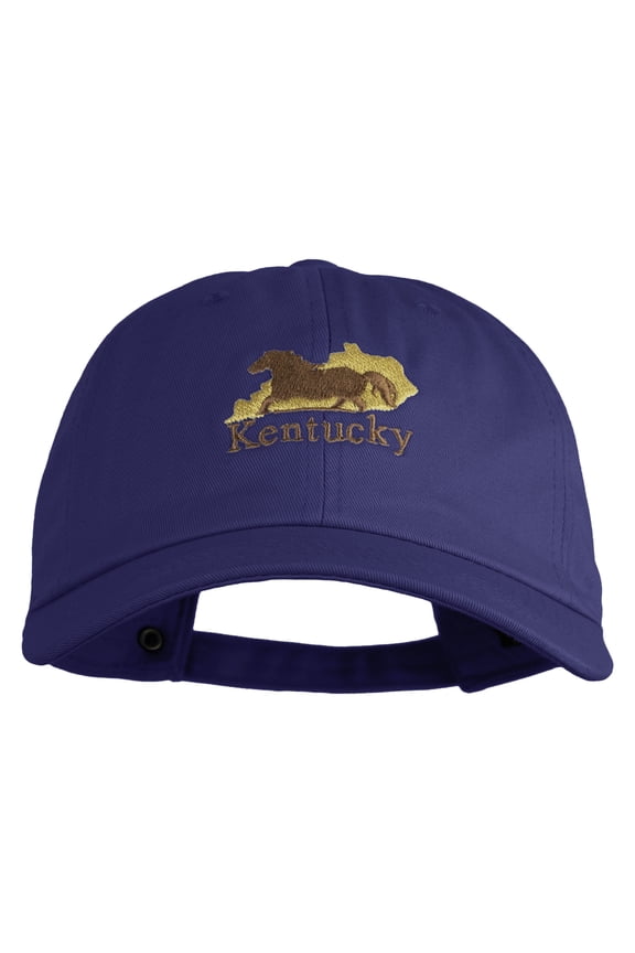 Kentucky State Derby Embroidered Unstructured Cotton Twill Washed Cap - Royal OSFM