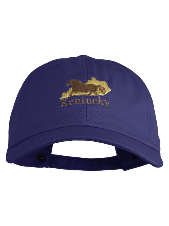 Kentucky State Derby Embroidered Unstructured Cotton Twill Washed Cap - Royal OSFM