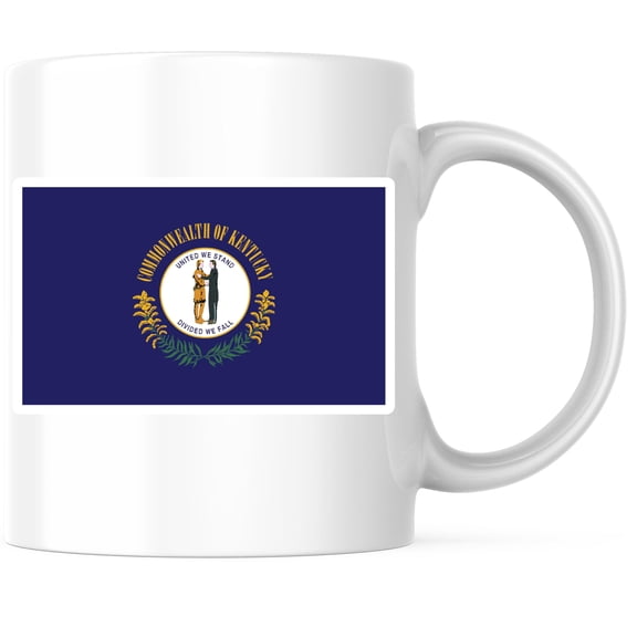 Kentucky State Flag Coffee Mug - KY State Flag Mug - Choose from 50 States - 11 Ounce Coffee Mug - Design Printed On Both Sides - Glossy Ceramic - Microwave & Dishwasher Safe - BMCM01303