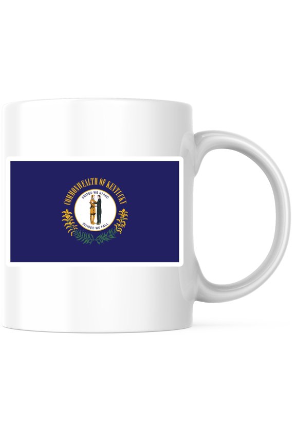 Kentucky State Flag Coffee Mug - KY State Flag Mug - Choose from 50 States - 11 Ounce Coffee Mug - Design Printed On Both Sides - Glossy Ceramic - Microwave & Dishwasher Safe - BMCM01303