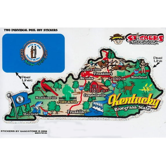 Kentucky State Map Die Cut Sticker