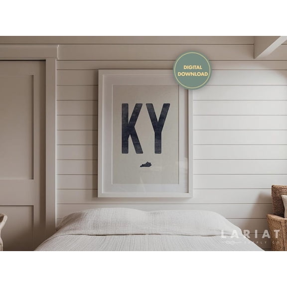 Kentucky State Poster Distressed Navy Kentucky Print Kentucky Abbreviation State Wall Art Blue Kentucky Outline