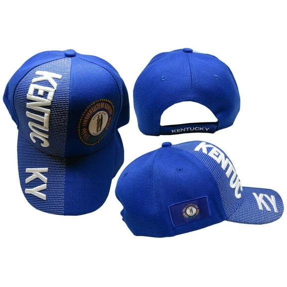Kentucky State Royal Blue White Letters Patch On Side Embroidered Hat Cap