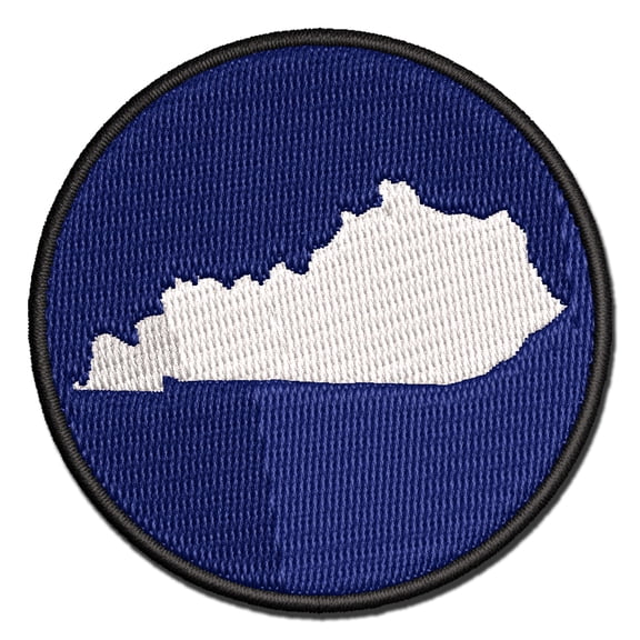 Kentucky State Silhouette Applique Multi-Color Embroidered Iron-On Patch - 2.0 Inch Mini