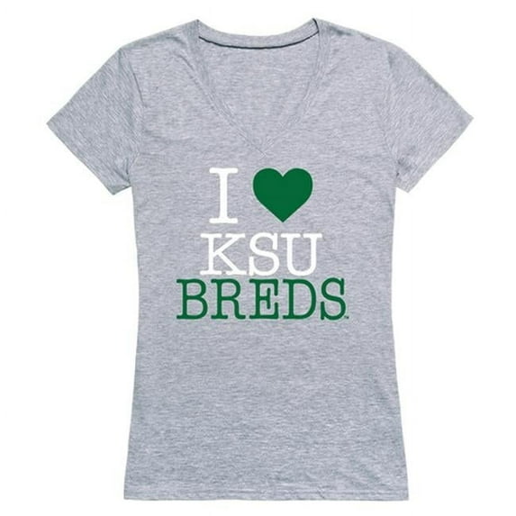Kentucky State University I Love T-Shirt for Women, Heather Grey - Small