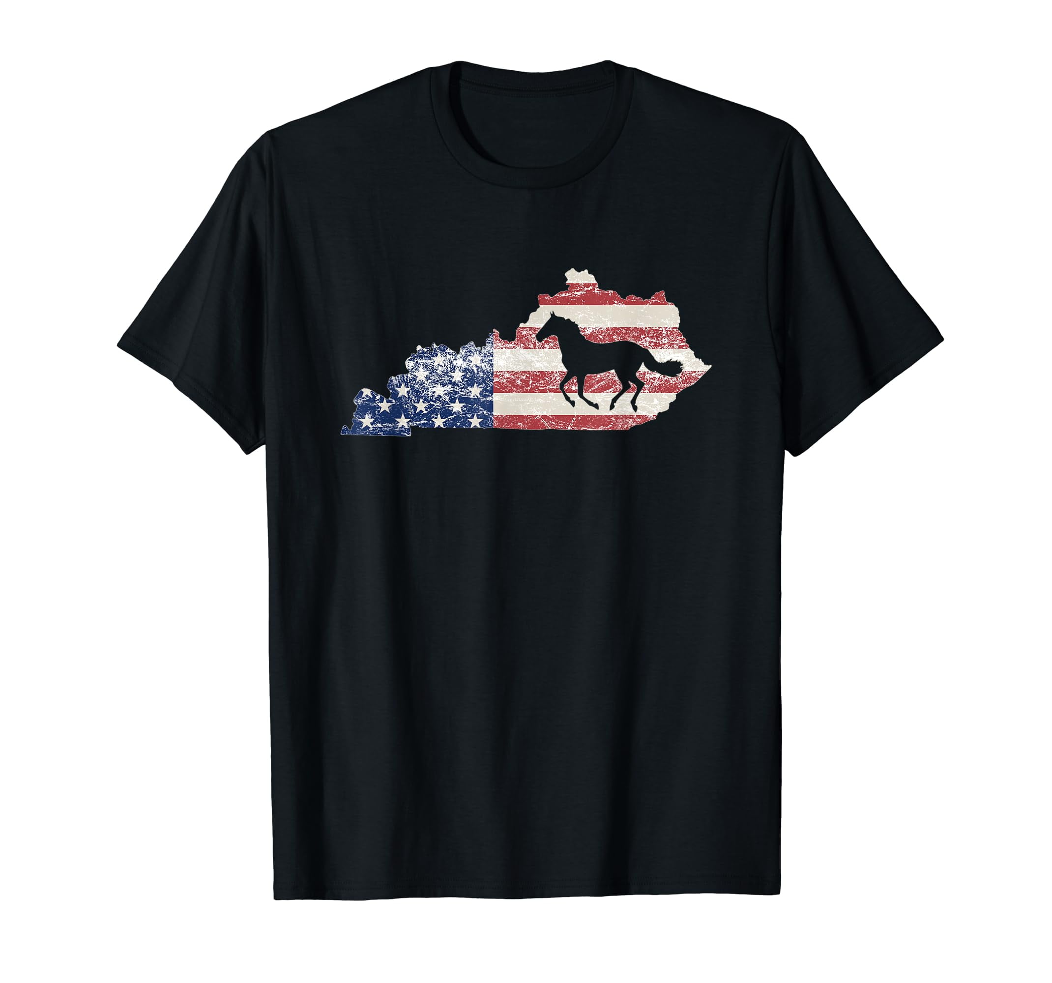 Kentucky TShirt, Kentucky Map, American Flag USA, Horse