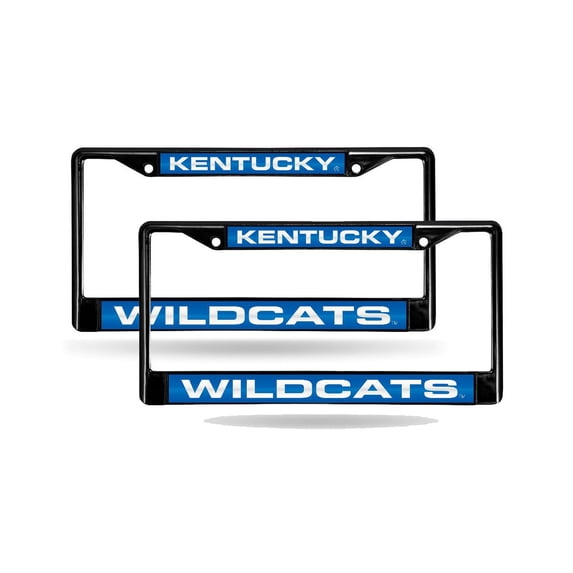 Kentucky UK Wildcat's Black Metal (Set of 2) Laser Cut License Plate Frames