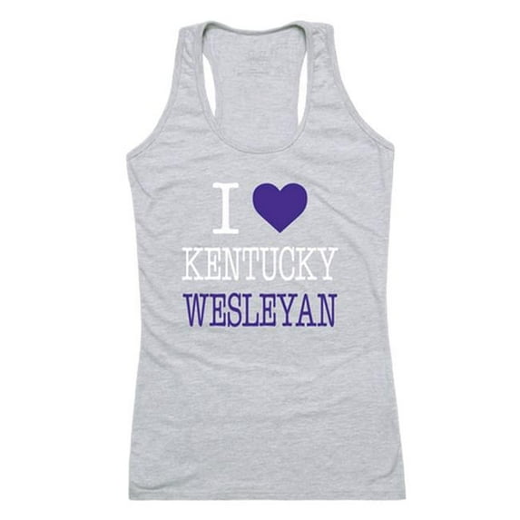Kentucky Wesleyan College Panthers Women I Love Tank Top, Heather Grey - Large