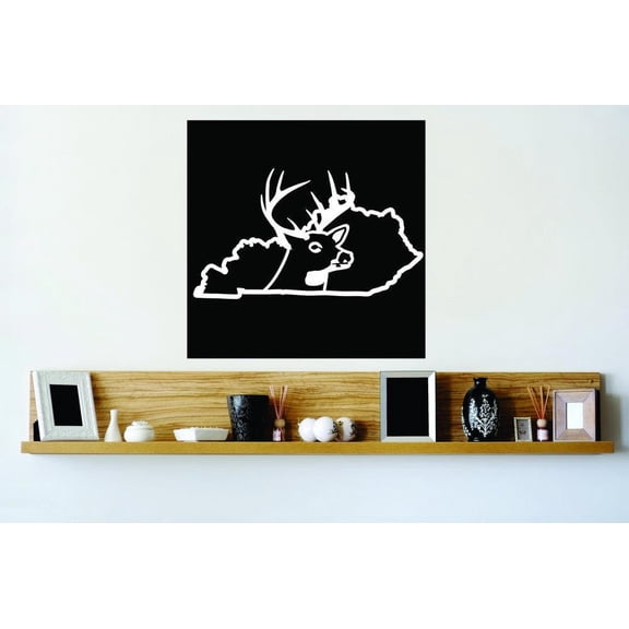 Kentucky Wild Deer Buck Hunt Deer Predator Doe Hunting Bow Arrow Bulls Eye Wilderness Camouflage Holiday Gift Ideas Girl Boy Bedroom Wall Decal Sticker - Size: 15 Inch x 15 Inch