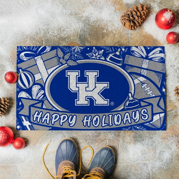 Kentucky Wildcats 28" x 16" Happy Holidays Christmas Turf Door Mat