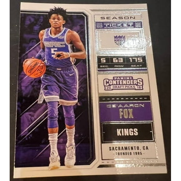 Kentucky Wildcats De'Aaron Fox 2018 Panini Contenders Draft Picks ROOKIE Card