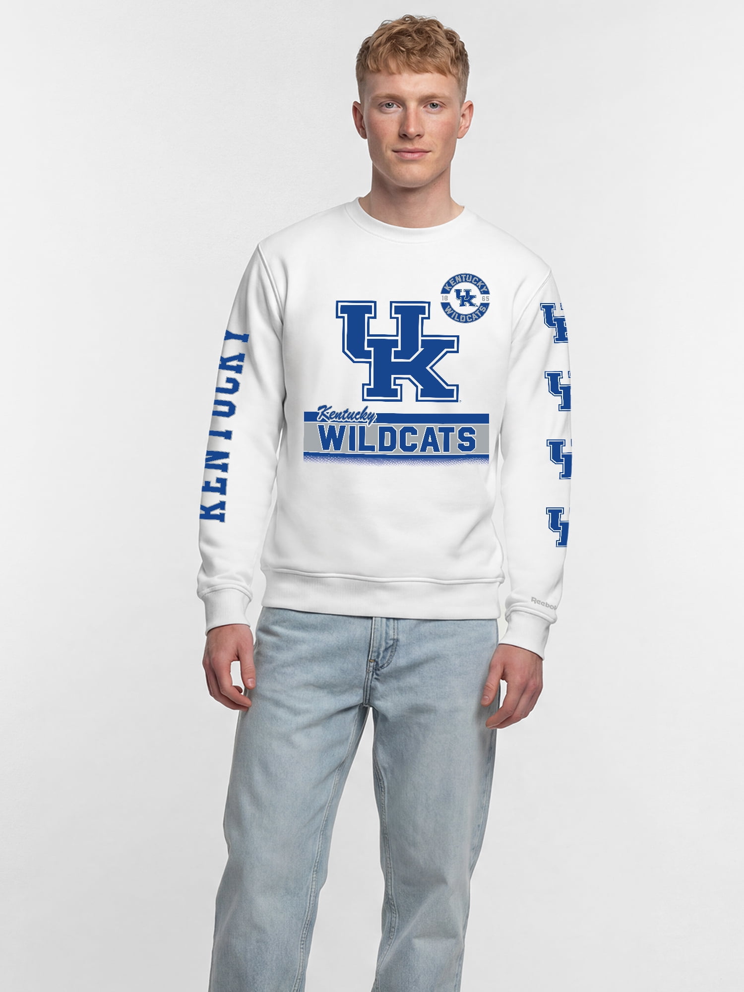 Kentucky Wildcats Reebok Mens White Crew Sweatshirt