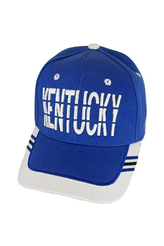 Kentucky Window Shade Font Men's Adjustable Baseball Cap (Royal/White)