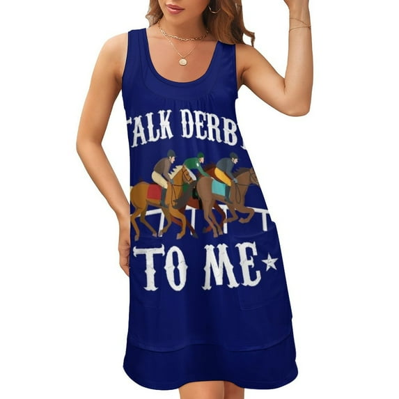 Kentucky derby kentucky (4) Sleeveless U-Neck Fake Two Piece Dress