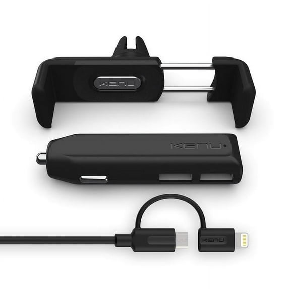 Kenu Car Kit Deluxe Universal Car Phone Mount & Charging Set