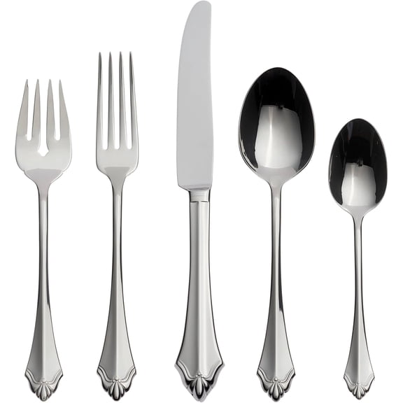 Kenwood 5 Piece Fine Flatware Set 18/10 Stainless Steel, Silver