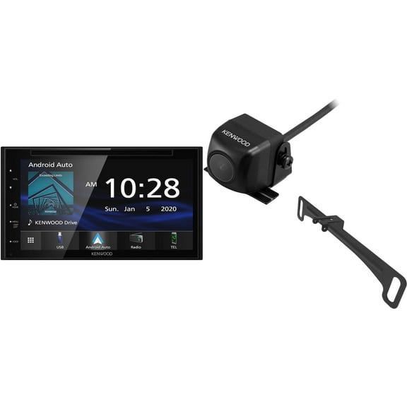 Kenwood DDX5707S MultiMedia Receiver with CMOS-230LP Rearview Camera with License Plate Mounting Hardware