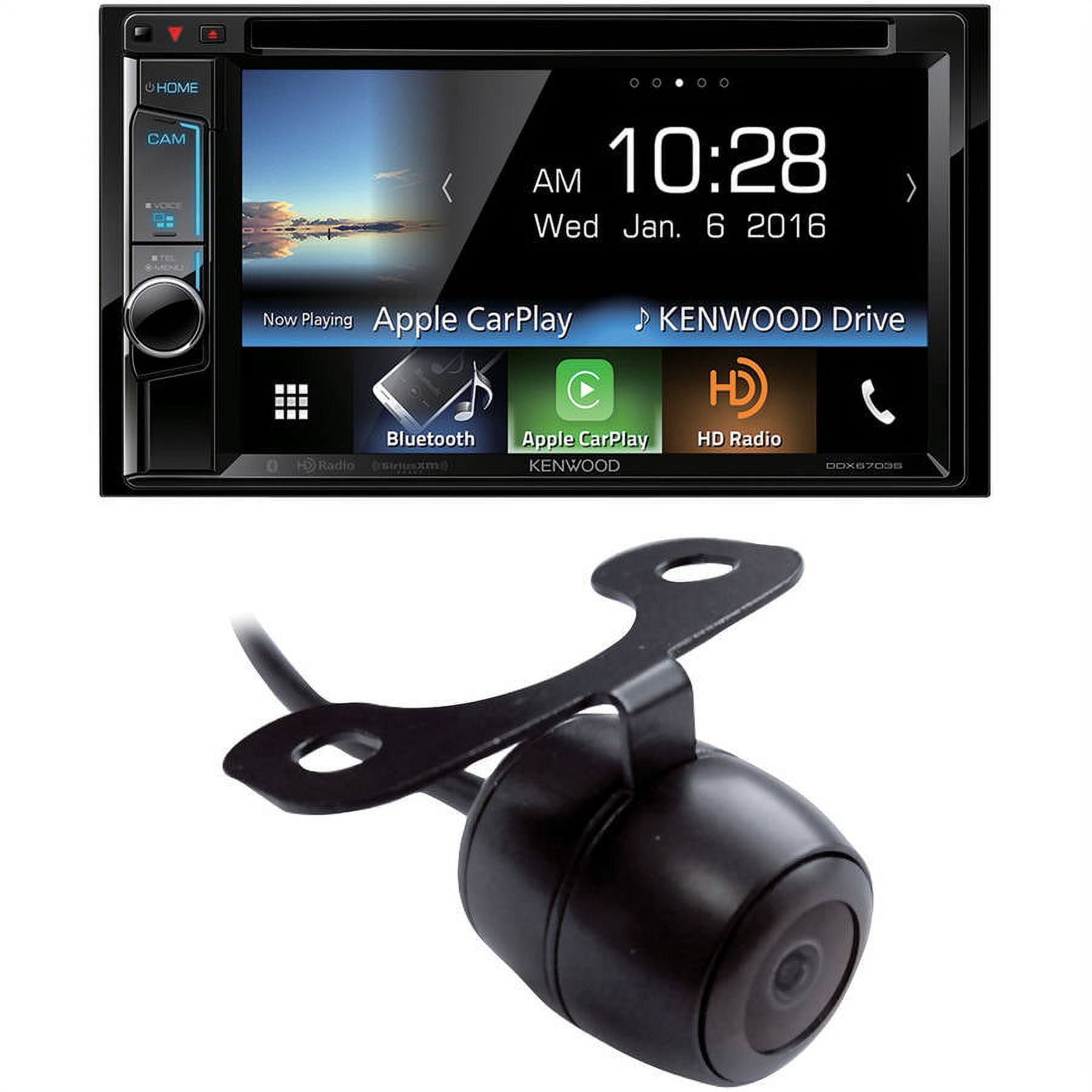 Kenwood DDX6703S 6.2" DoubleDIN InDash DVD Receiver and Pyle PLCM38FRV Front/Backup Camera