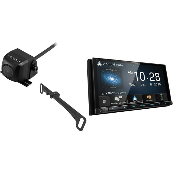 Kenwood DDX9907XR MultiMedia Receiver with CMOS-230LP Rearview Camera with License Plate Mounting Hardware