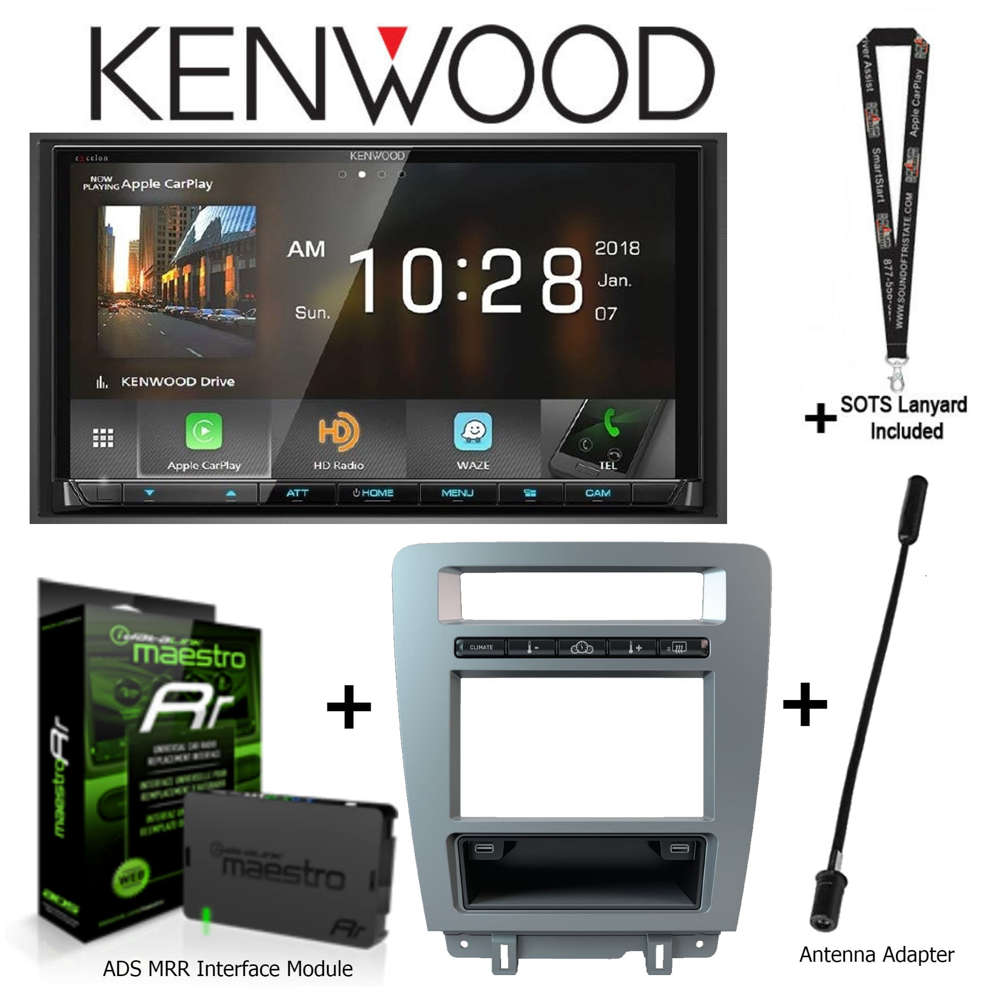 Kenwood DMX905S Multimedia Receiver, iDatalink KITMUS1 factory integration adapter for select
