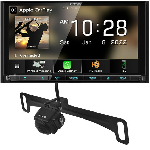 Kenwood DMX958XR 6.8" DoubleDIN Digital Multimedia Stereo Apple CarPlay + Kenwood 180 Backup Camera