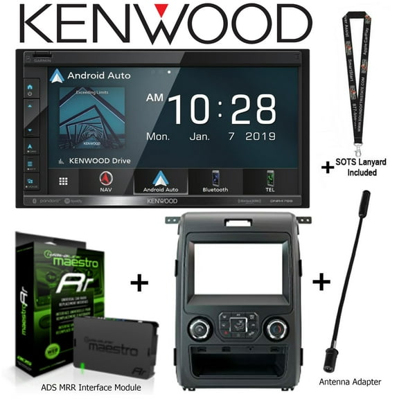 Kenwood DNR476S Navigation Receiver ADS Dash kit for Ford Pickups KIT-FTR1 Pkg