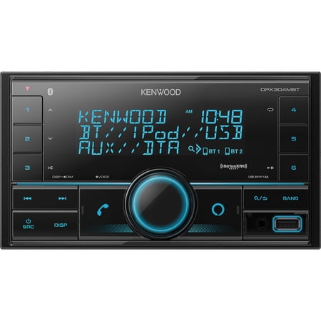 Kenwood DPX304MBT Double-DIN In-Dash Digital Media Receiver with Bluetooth and SiriusXM Ready