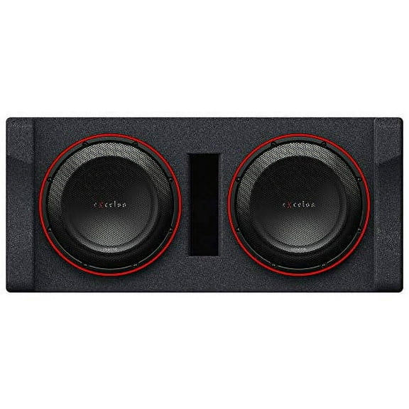 Kenwood Excelon P-XW1221DHP 2-ohm Ported Enclosure with Two 12" Subwoofers | Dual 12" Preloaded High Power Subwoofer Enclosure