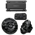 thumbnail image 1 of Kenwood KAC-M5024BT 4 Channel Bluetooth, Waterproof Compact Amplifier with 2 Pairs of KFC-1653MRB 6.5" 2-way Marine Speaker System (Black), 1 of 7