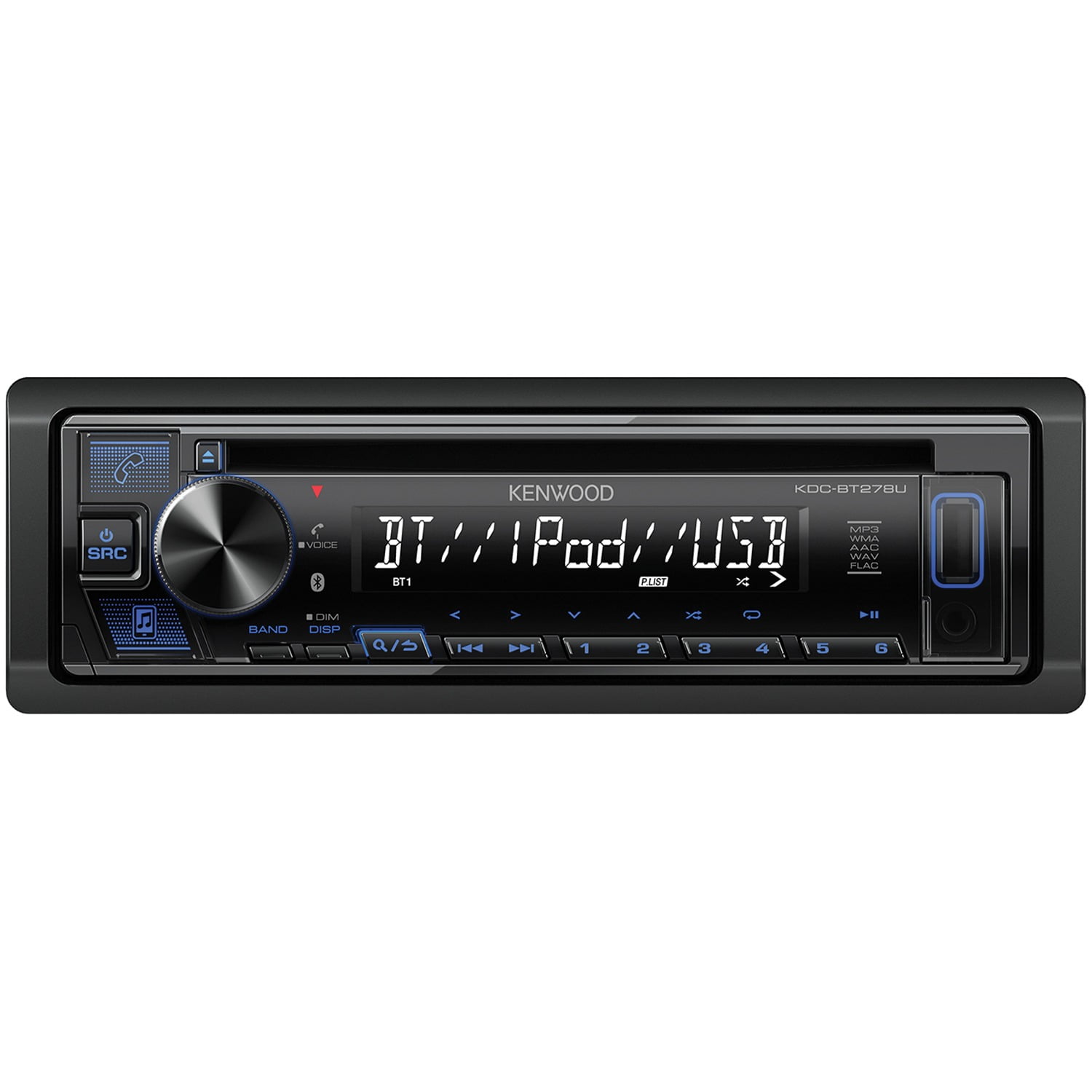 Kenwood KDC-BT278U Single-Din In-Dash AM/FM/CD Receiver with Bluetooth