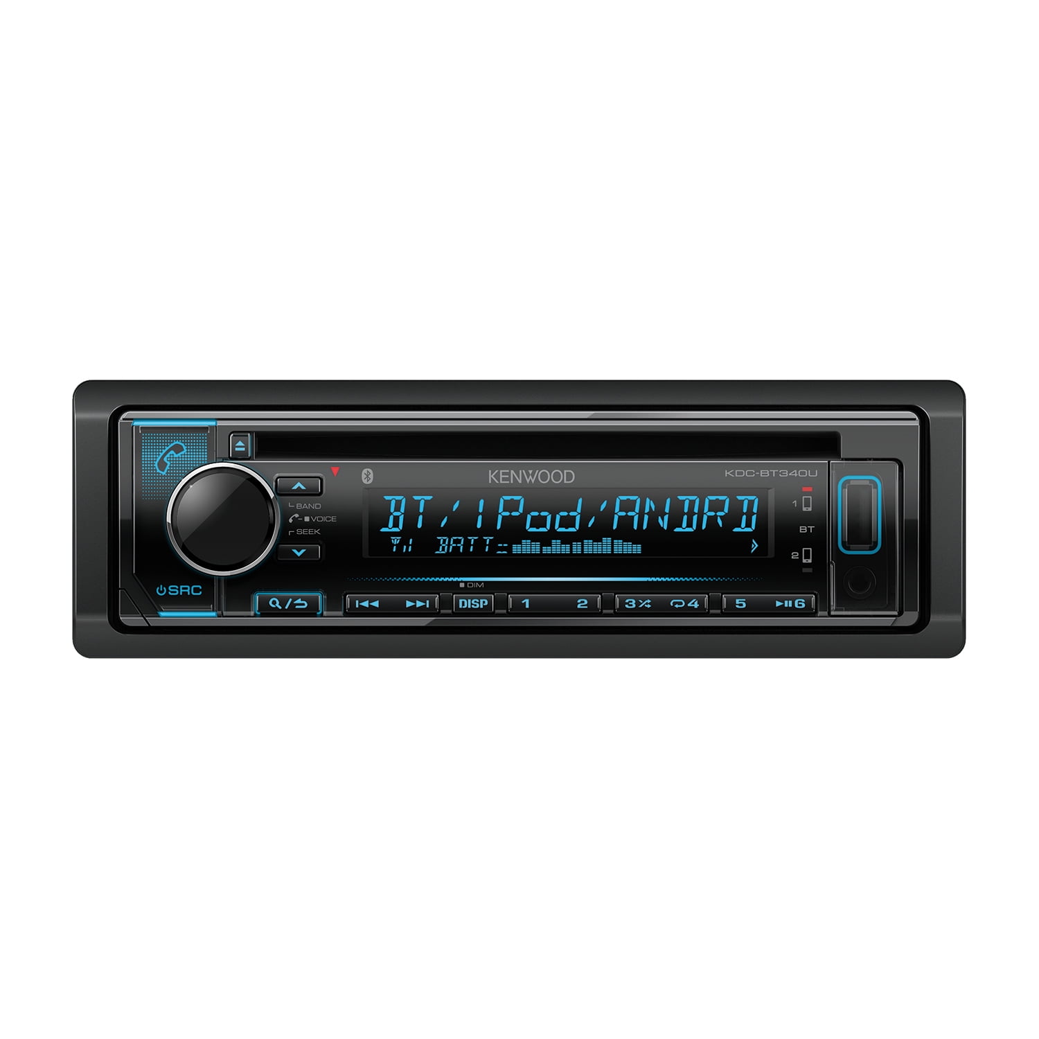 Kenwood KDC-BT340U Single-DIN In-Dash AM/FM CD Receiver With