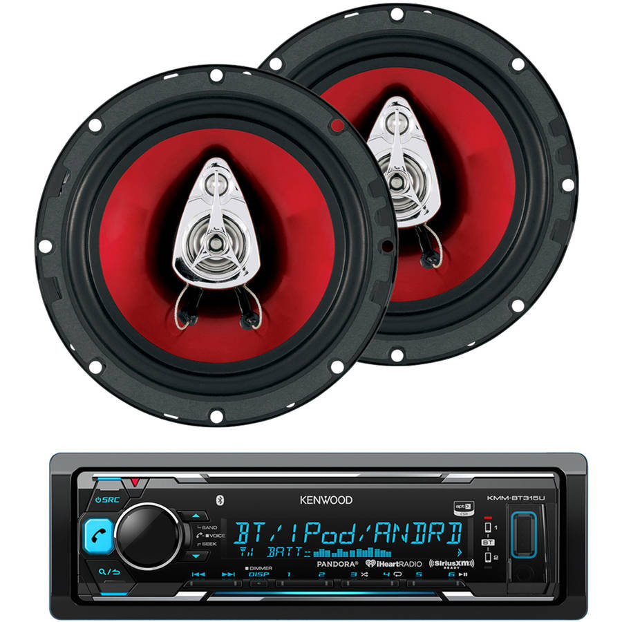 Kenwood KMM-BT315U Single-Din In-Dash Mechless Digital Media Receiver With Bluetooth with BONUS Boss Audio Chaos Series Speakers - image 1 of 1