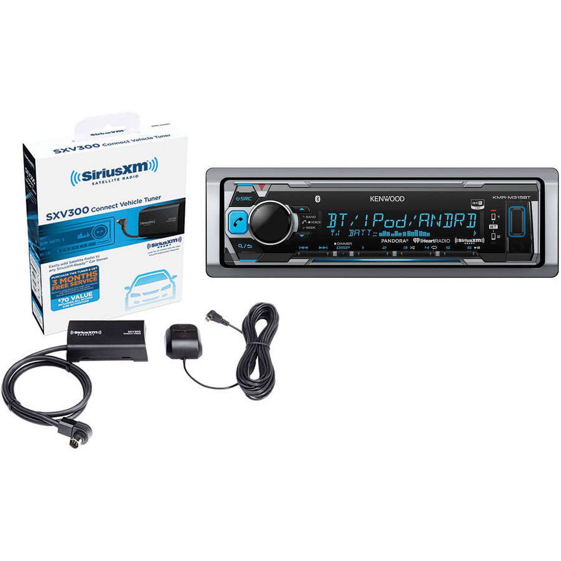 Kenwood KMRM315BT Marine SingleDIN InDash CD Receiver and SiriusXM
