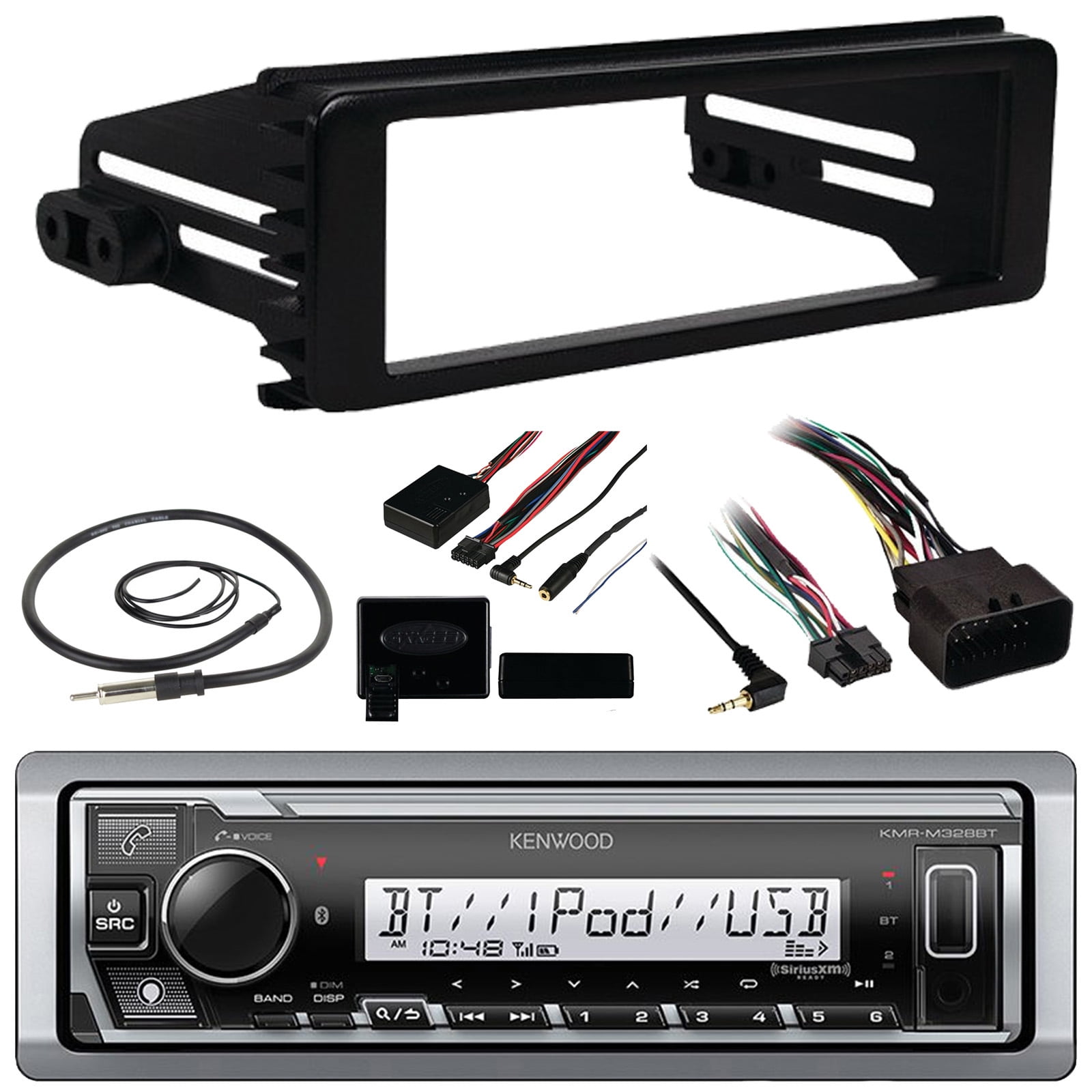 Kenwood KMRM328BT USB AUX Stereo Receiver Player Bundle Combo With