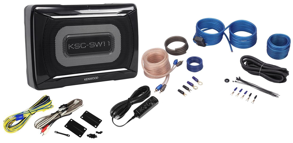 Kenwood KSC-SW11 150 Watt Compact/Slim Powered Subwoofer w/ Bass