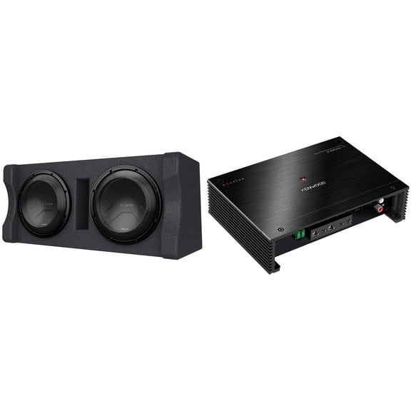 Kenwood P-XW1221D Dual 12" Vented Enclosure with Kenwood X503-1 eXcelon Class D Mono Power Amplifier