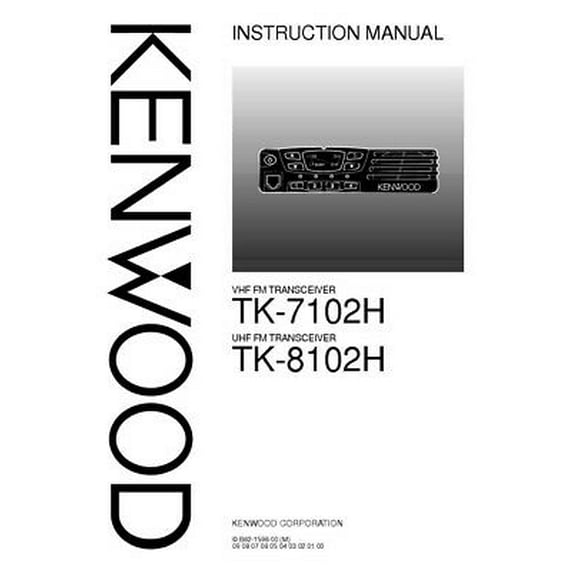 Instruction Manual ONLY for Kenwood TK-7102-H Transceiver Owners Instruction Manual REPRINT
