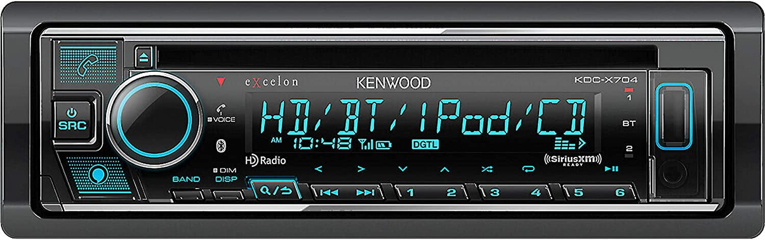 Kenwood eXcelon KDC-X704 CD Receiver, Single DIN Car Stereo