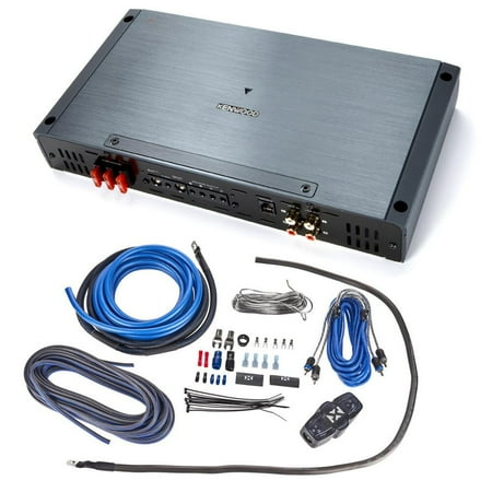 Kenwood eXcelon XR1001-1 + High Quality NVX Amp Kit 2000W Max (1000W RMS) XR Series 2-ohm Stable Class-D Monoblock Amplifier w/ Bass Knob Included