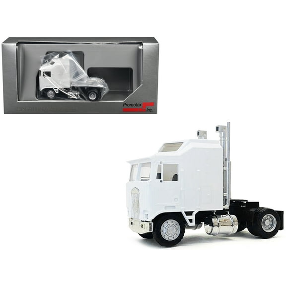 Kenworth K100 Single-Axle Truck with 5-Bar Grill White 1/87 (HO) Plastic Model Car by Promotex